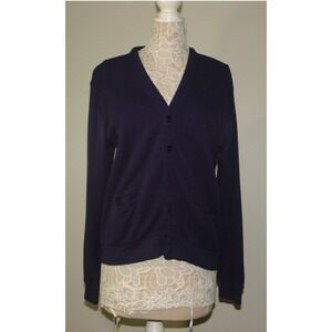 Classics Navy Blue Button Front‎ V-Neck Cardigan Sweater XL 41201/37